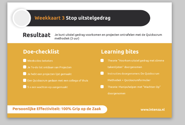 Persoonlijke effectiviteit Uitstelgedrag