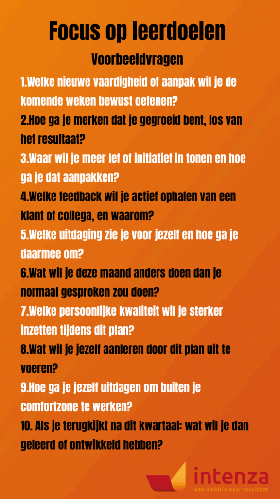 Focus op leerdoelen voorbeeldvragen